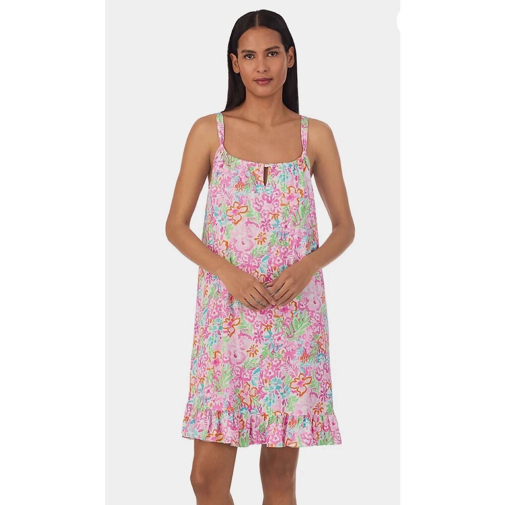 Lauren Ralph Lauren Pink Floral Cotton Sleep Chemise